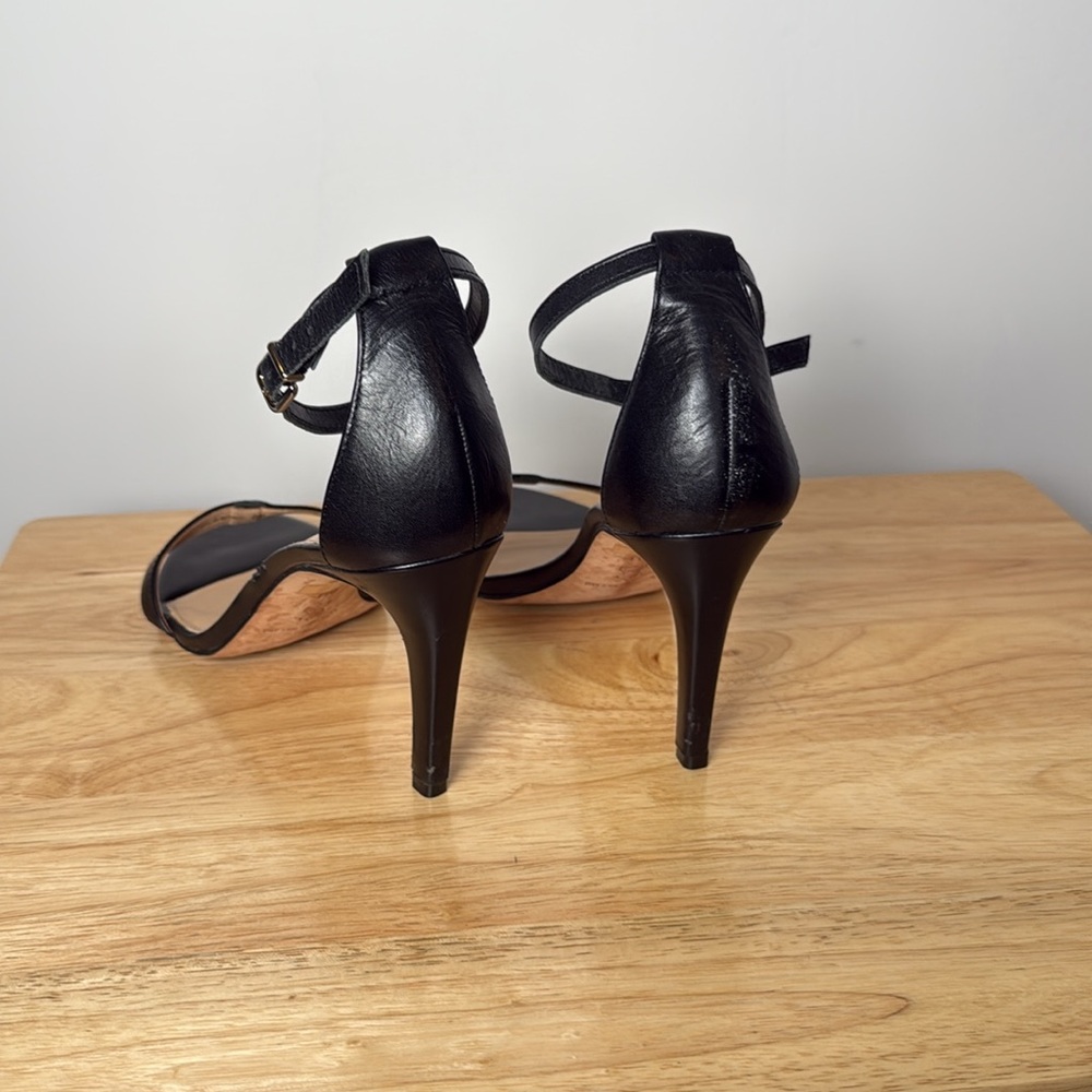 Antonio Melani Women’s Black Leather Sandal Heels Ankle Strap size 9 - Picture 6 of 6